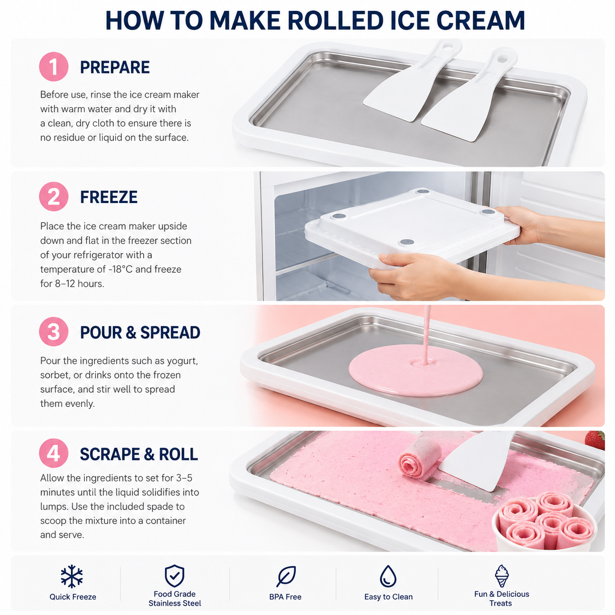 Multifunctional Rolled Ice Cream Maker