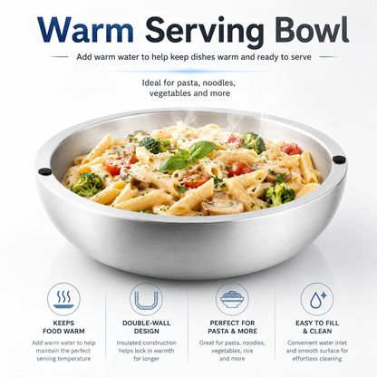 Double-Wall Stainless Steel Serving Bowl